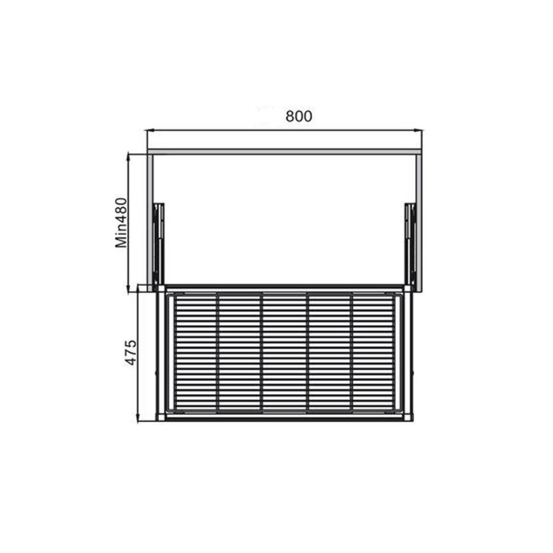 Thiết kế của rổ kéo bằng kim loại 800mm Hafele 807.95.143 Thiết kế của rổ kéo bằng kim loại 800mm Hafele 807.95.143