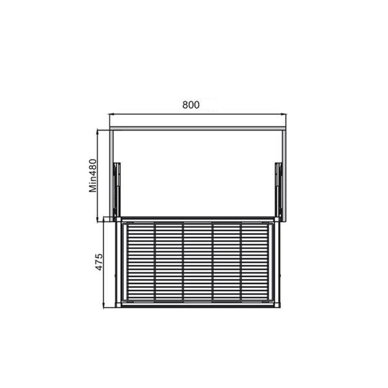 Thiết kế của rổ kéo bằng kim loại 800mm Hafele 807.95.843 Thiết kế của rổ kéo bằng kim loại 800mm Hafele 807.95.843