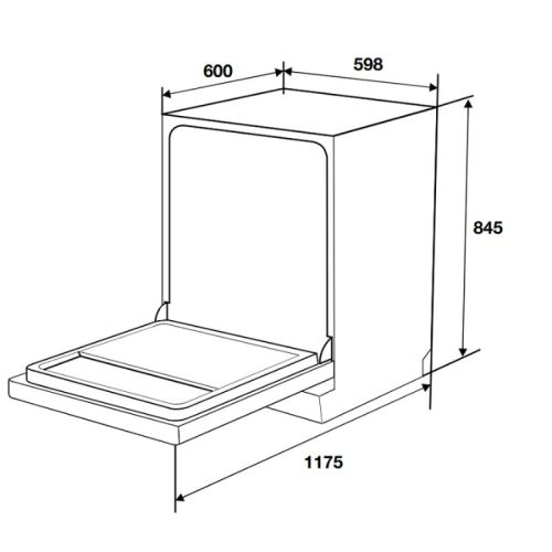 Size máy rửa bát Hafele HDW-F6052G 535.29.652 độc lập