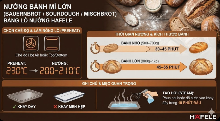 Nướng Bánh mì lớn (Bauernbrot