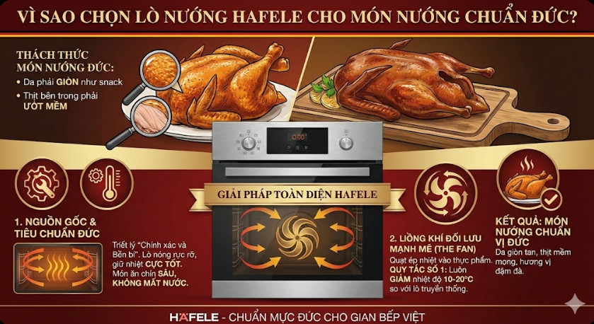 Vì sao chọn lò nướng Hafele cho món nướng chuẩn Đức?
