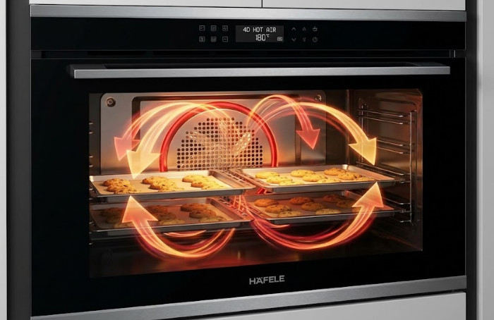 công nghệ 4D Hot Air lò nướng hafele