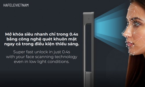 Khóa điện tử Hafele INFINITY - PP2502W 499.21.223 5 499.21.223 nhận diện khuôn mặt 3D