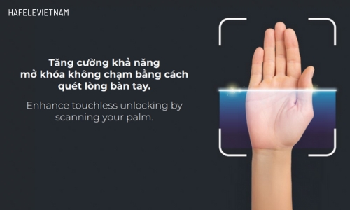 Khóa điện tử Hafele INFINITY - PP2502W 499.21.223 6 499.21.223 quét tĩnh mạch lòng bàn tay