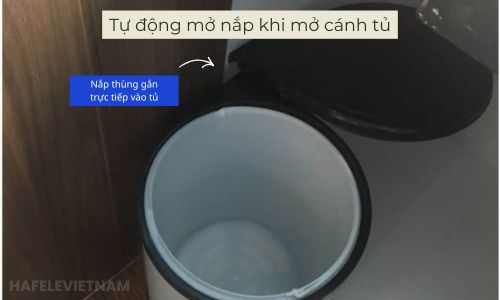 Thùng rác Hafele Viola 502.24.003 gắn cánh lắp âm cửa 5 502.24.003 cơ chế tự động mở nắp