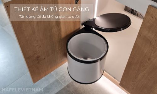 Thùng rác Hafele Viola 502.24.006 gắn cảnh lắp âm cửa 5 502.24.006 tận dung không gian tủ dưới