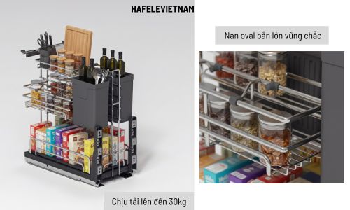 Giá dao thớt Inox 304 Hafele Omero 547.11.005 400mm 6 547.11.005 Nan rổ Oval chắc chắn