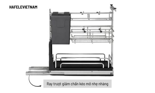 Giá dao thớt Inox 304 Hafele Omero 547.11.005 400mm 8 547.11.005 Ray trượt giảm chấn đóng mở nhẹ và ổn định
