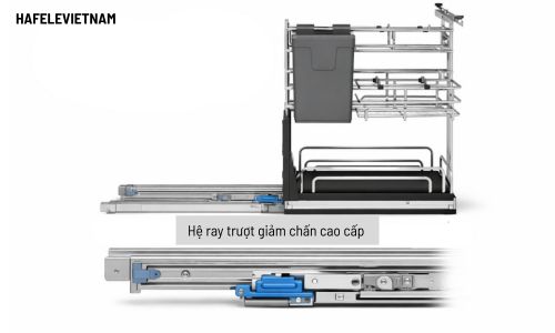 Giá dao thớt Inox 304 Hafele Omero 547.11.006 450mm 7 _547.11.006 Kéo mở nhẹ, đóng tủ êm với hệ ray trượt cao cấp
