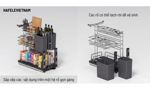 Giá dao thớt Inox 304 Hafele Omero 547.11.006 450mm 5 _547.11.006 Sắp xếp gọn gàng nhiều vật dụng trong một rổ