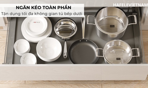 549.08.865 ngăn kéo toàn phần, tận dụng tối đa không gian tủ bếp