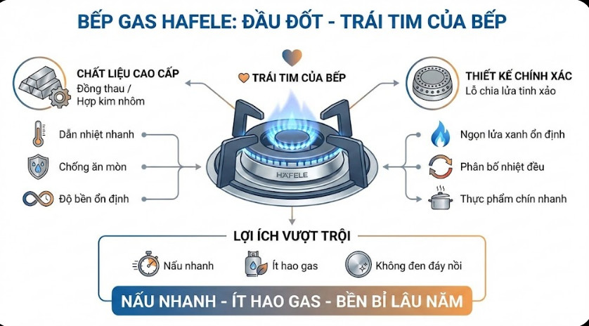 Đầu đốt – Trái tim của bếp