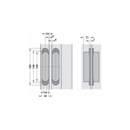 Ảnh Bản lề âm mạ chrome mờ HÄFELE 927.91.834