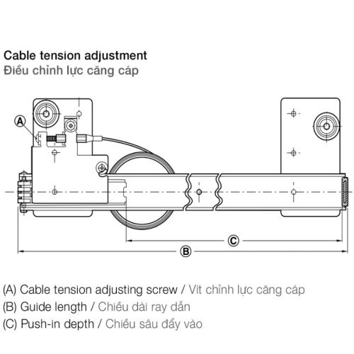 Điều chỉnh bộ phụ kiện cửa trượt xoay Hafele 408.25.350