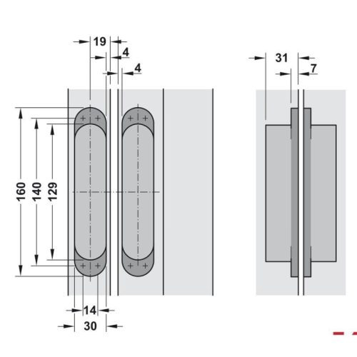 Kích thước Bản lề âm 3D K 7080 Hafele 927.91.833