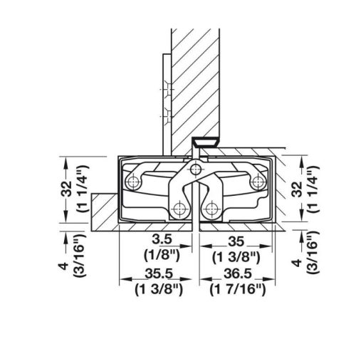 Kích thước Bản lề âm TE 640 3D SSS Hafele 924.17.425