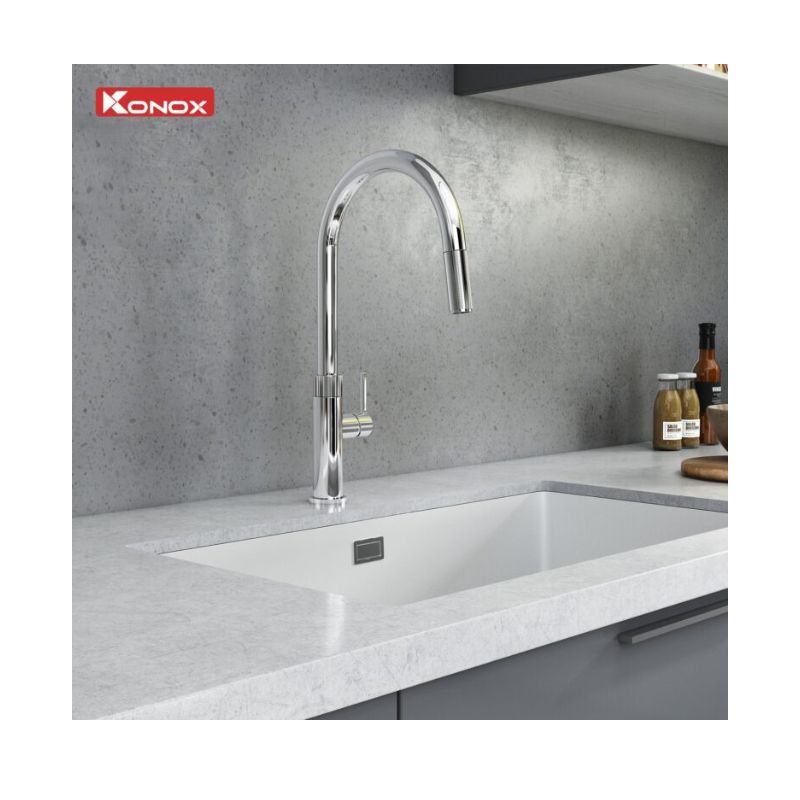 Lắp đặt vòi rửa bát dây rút Lasi Chrome Lắp đặt vòi rửa bát dây rút Lasi Chrome