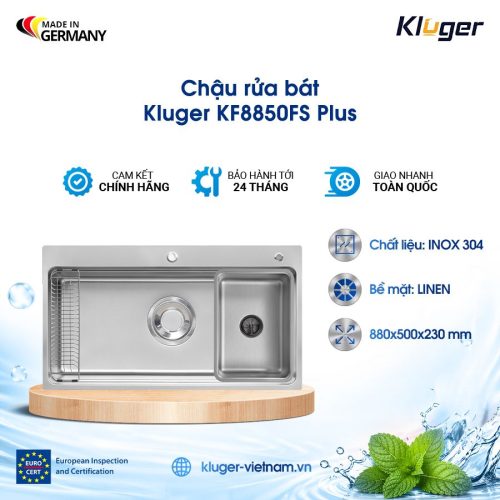 Chậu rửa bát Kluger KF8850FS Plus 1 Hố
