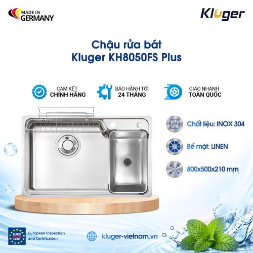Chậu rửa bát Kluger KH8050FS Plus 1 Hố