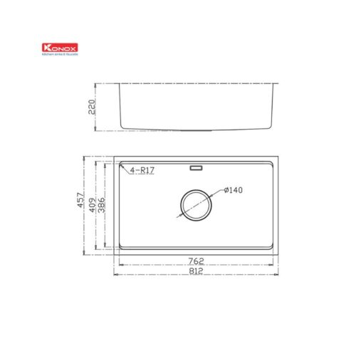 Chậu rửa bát chống xước Konox KN8146SU Dekor 3 Chậu rửa bát chống xước Konox Undermount Sink KN8146SU Dekor Basic (1)