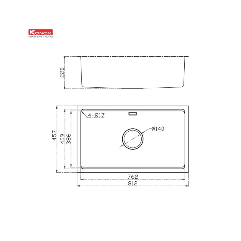 Chậu rửa bát chống xước Konox Undermount Sink KN8146SU Dekor Basic (1) Chậu rửa bát chống xước Konox Undermount Sink KN8146SU Dekor Basic (1)