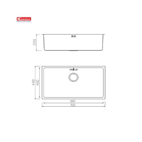 Chậu rửa bát chống xước Konox Workstation Sink – Undermount Sink KN7044SU Dekor (1)