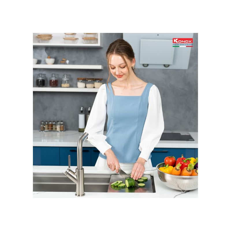 Chậu rửa bát chống xước Konox Workstation Sink – Undermount Sink KN7644SU Dekor (5) Chậu rửa bát chống xước Konox Workstation Sink – Undermount Sink KN7644SU Dekor (5)