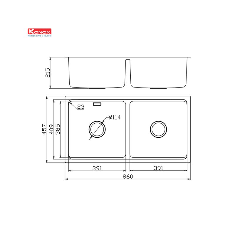 Chậu rửa bát chống xước Konox Workstation Sink – Undermount Sink KN8646DU Dekor (1) Chậu rửa bát chống xước Konox Workstation Sink – Undermount Sink KN8646DU Dekor (1)