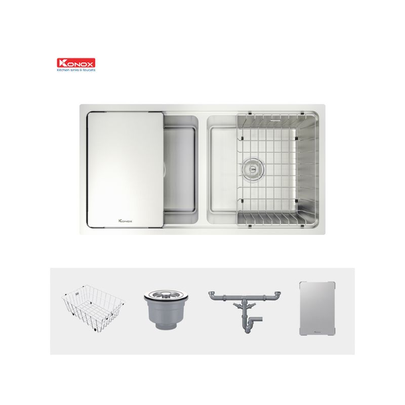 Chậu rửa bát chống xước Konox Workstation Sink – Undermount Sink KN8646DU Dekor (2) Chậu rửa bát chống xước Konox Workstation Sink – Undermount Sink KN8646DU Dekor (2)