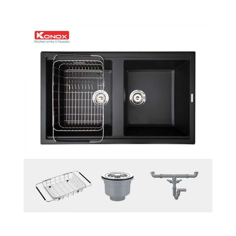 Chậu rửa bát Konox Granite Sink Phoenix Smart 860 – Black(2) Chậu rửa bát Konox Granite Sink Phoenix Smart 860 – Black(2)