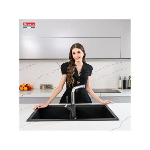 Chậu rửa bát Konox Granite Sink Phoenix Smart 860 – Black 5 Chậu rửa bát Konox Granite Sink Phoenix Smart 860 – Black(3)