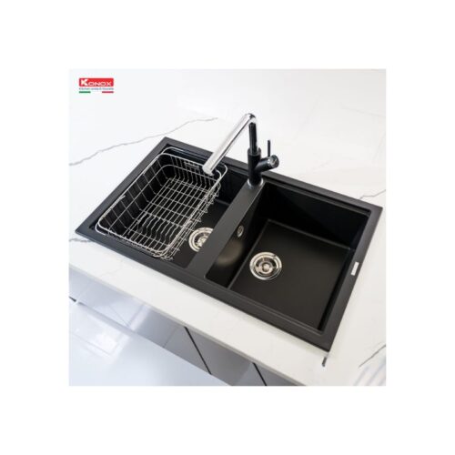 Chậu rửa bát Konox Granite Sink Phoenix Smart 860 – Black 6 Chậu rửa bát Konox Granite Sink Phoenix Smart 860 – Black(4)