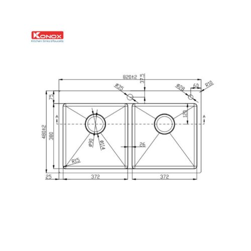 Chậu rửa bát Konox Overmount Sink KN8248DOB(1)