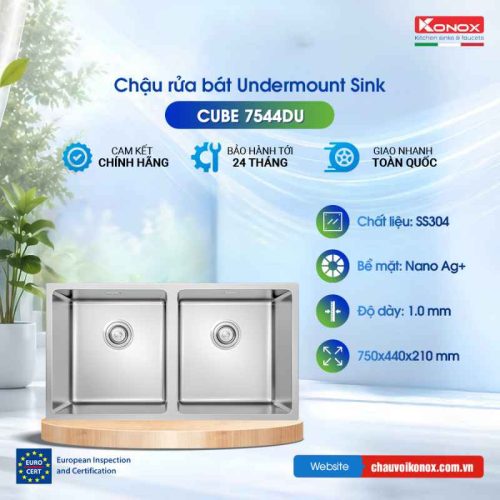 Chậu rửa bát Konox Undermount Sink Cube 7544DU