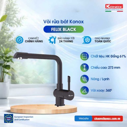 Vòi rửa bát Konox Felix Black