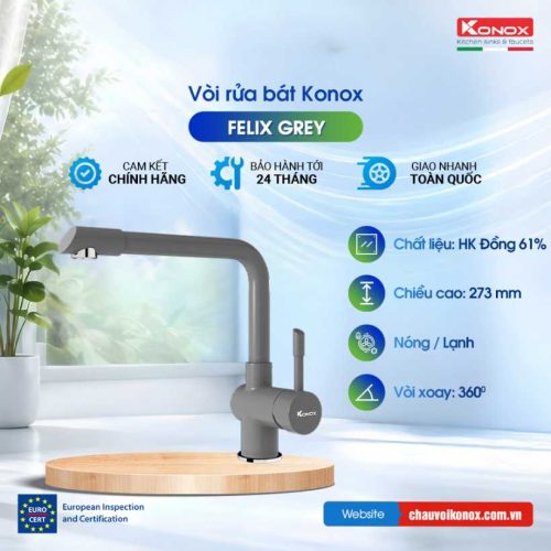 Vòi rửa bát Konox Felix Grey