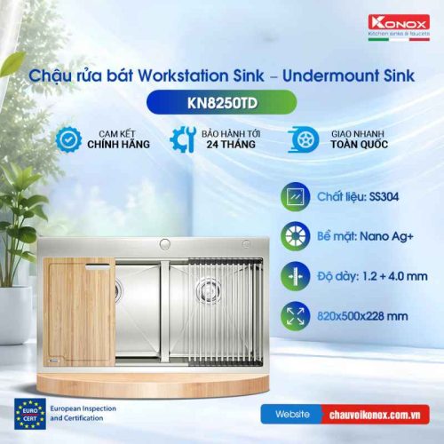 Chậu rửa bát Konox Workstation Sink – Topmount Sink KN8250TD