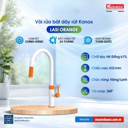 Vòi rửa bát dây rút Lasi Orange
