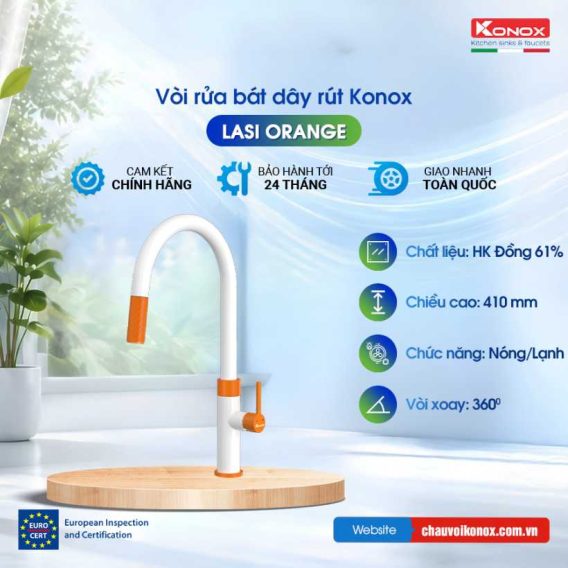 Vòi rửa bát dây rút Lasi Orange