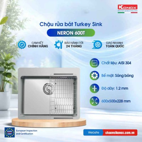 Chậu rửa bát Konox Turkey Sink Neron 600