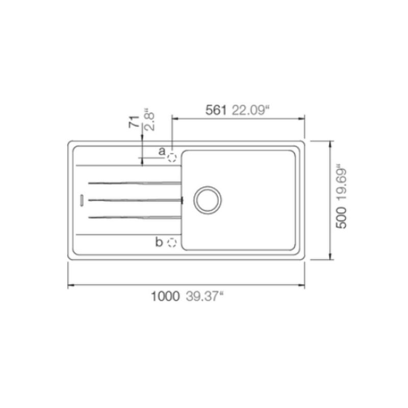 kích thước của chậu rửa bát đá 1 hố Hafele HS20-GED1S60 570.32.830 Kích thước của chậu rửa bát đá 1 hố Hafele HS20-GED1S60 570.32.830