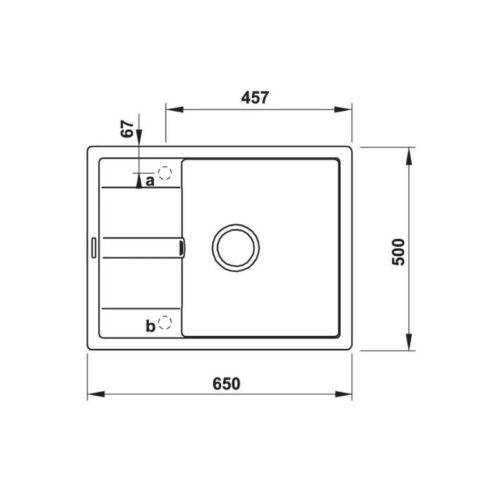 Kích thước của Chậu rửa bát đá Hafele HS20-GED1R60 570.30.340
