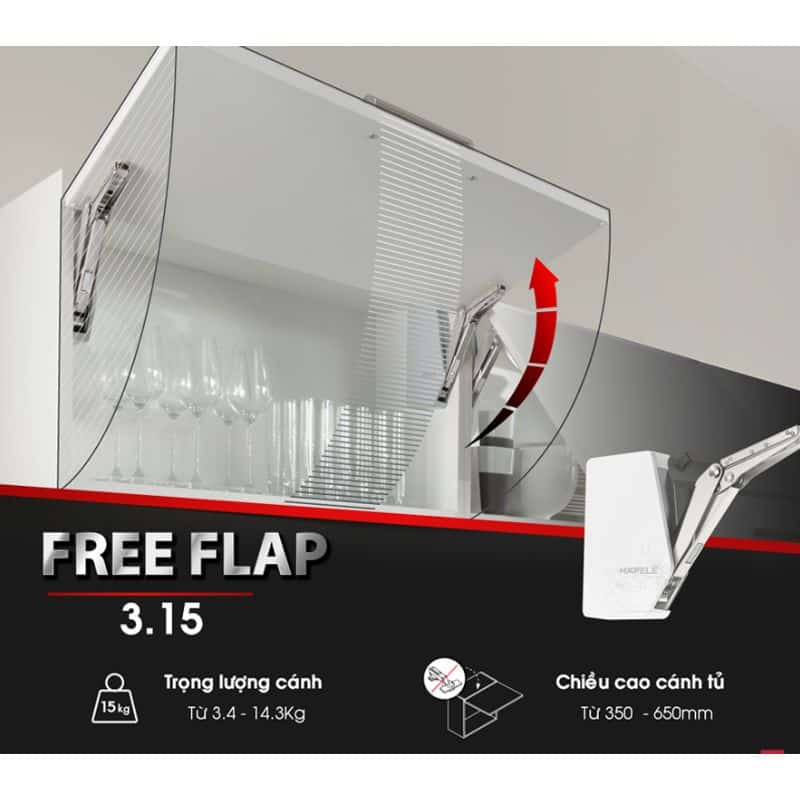Ảnh thực tế bộ tay nâng FREE FLAP 3.15 Hafele 493.05.851 nắp trắng Ảnh thực tế bộ tay nâng FREE FLAP 3.15 Hafele 493.05.851 nắp trắng