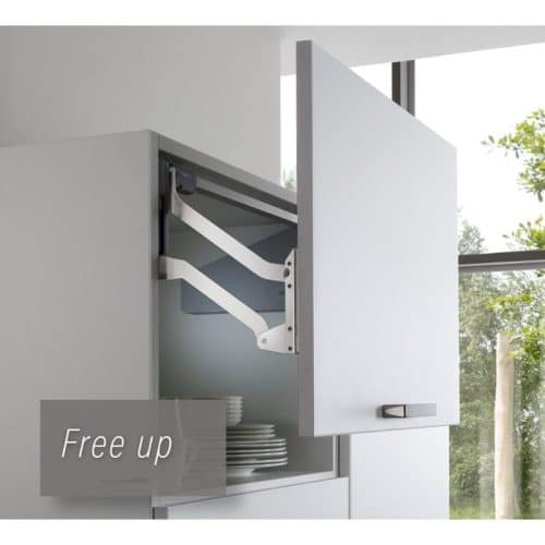 Bộ tay nâng FREE UP Hafele 493.05.803 nắp xám 4 Ảnh thực tế bộ tay nâng FREE UP Hafele 493.05.803 nắp xám