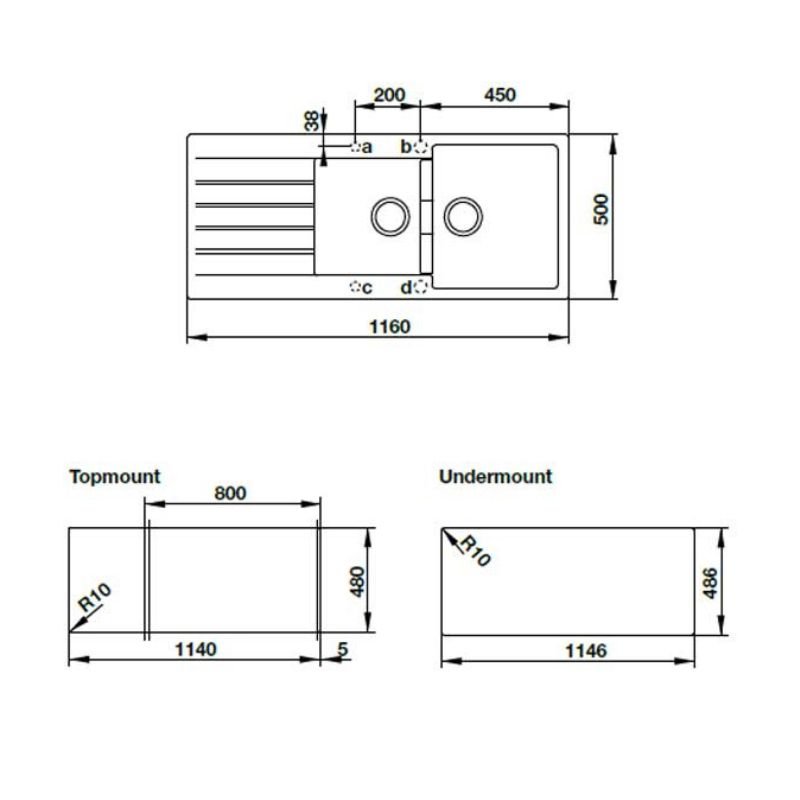 thông số kỹ thuật của Chậu đá Hafele Galba HS-GDD11650 570.35.470 thông số kỹ thuật của Chậu đá Hafele Galba HS-GDD11650 570.35.470