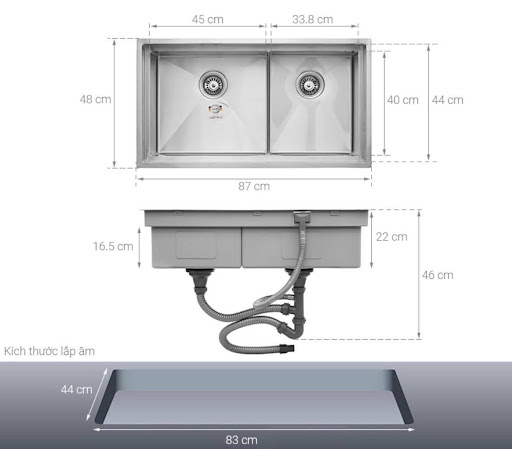 Chậu rửa bát inox Hafele HS21-SSN2S90 567.94.030 