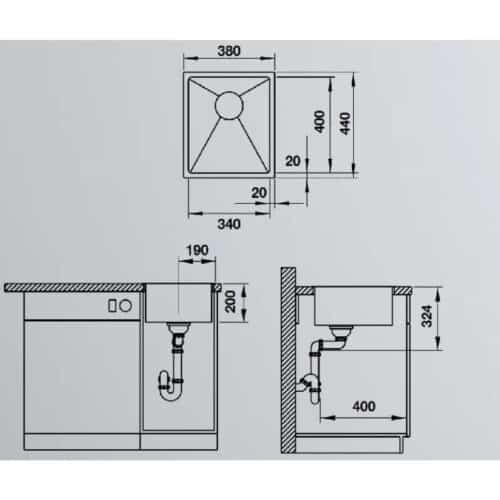 Chậu rửa bát Hafele Quatrus R15 340-IU 570.27.149 6 Chậu rửa bát Hafele Quatrus R15 340-IU 570.27.149