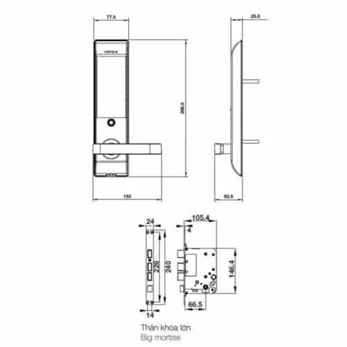 Khóa cửa điện tử Hafele EL7900-TCB 912.05.650 4 Kích thước Khóa cửa điện tử Hafele EL7900-TCB 912.05.650