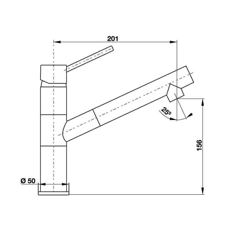 Kích thước Vòi rửa bát Hafele HF-C211I 569.15.211 Vòi rửa bát Hafele HF-C211I 569.15.211
