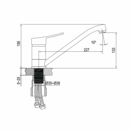 Vòi rửa bát Hafele HF-C221V 566.32.221 3 Vòi rửa bát Hafele HF-C221V 566.32.221